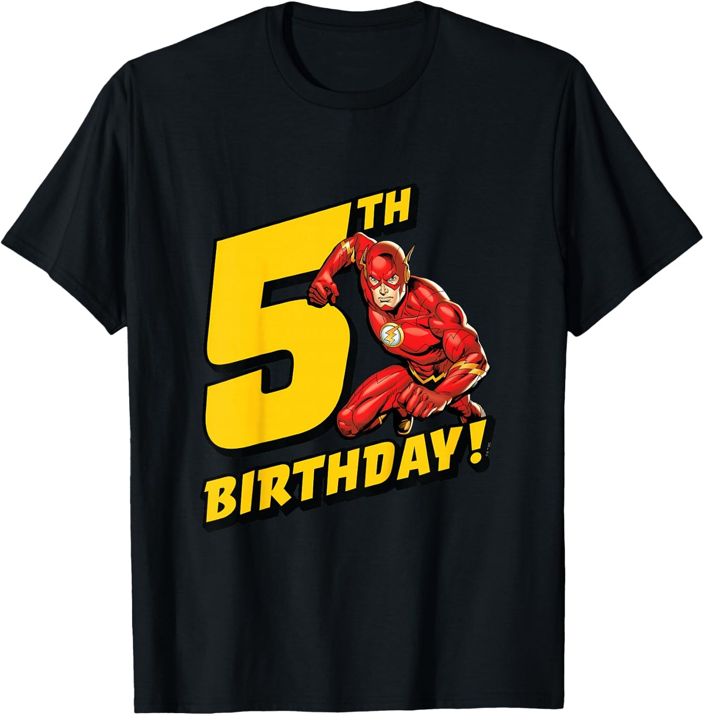 Kids The Flash 5th Birthday T-Shirt - T-Shirt | Black