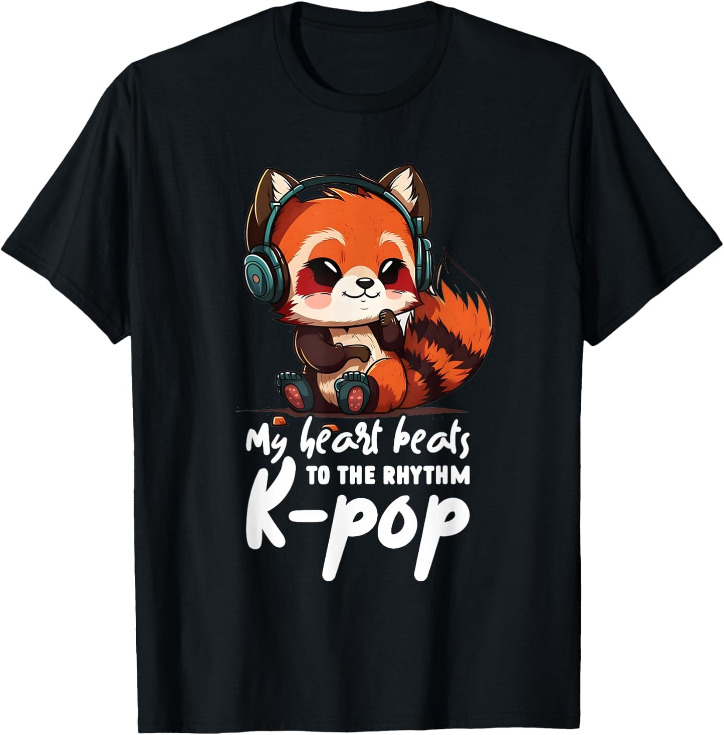 Kpop Items Bias Red Panda Korean Pop Merch K-pop Merchandise T-Shirt - T-Shirt | Black