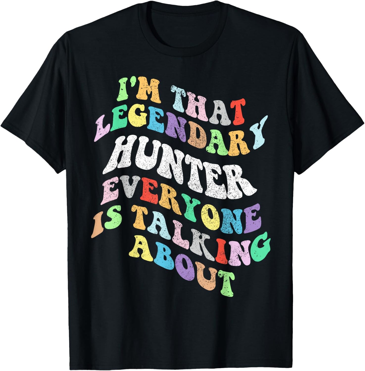 Retro Groovy Hunter Personal First Name Funny Mothers Day T-Shirt - T-Shirt | Black