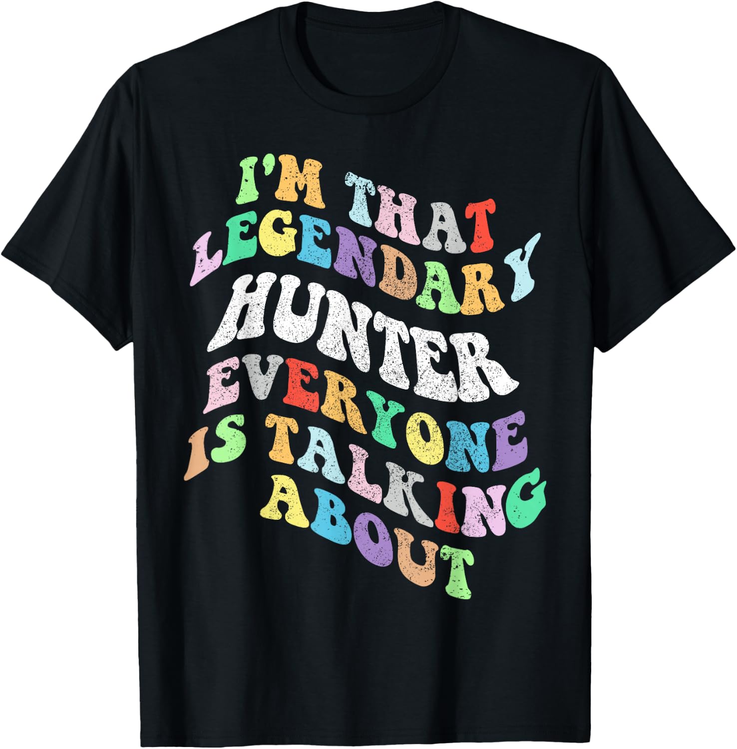 Retro Groovy Hunter Personal First Name Funny Mothers Day T-Shirt - T-Shirt | Black
