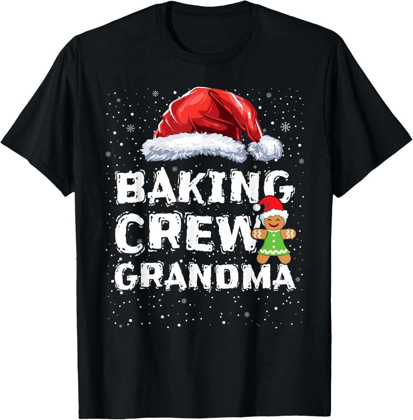 Cookie Baking Crew Shirt Grandma Matching Christmas T-Shirt - T-Shirt | Black