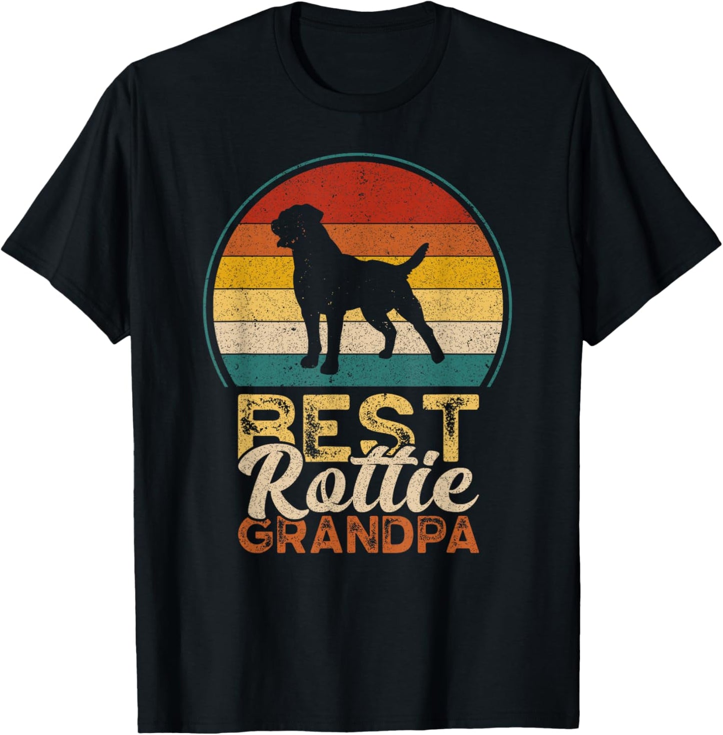 Best Rottie Grandpa, Father's Day, Rottweiler Grandfather T-Shirt - T-Shirt | Black