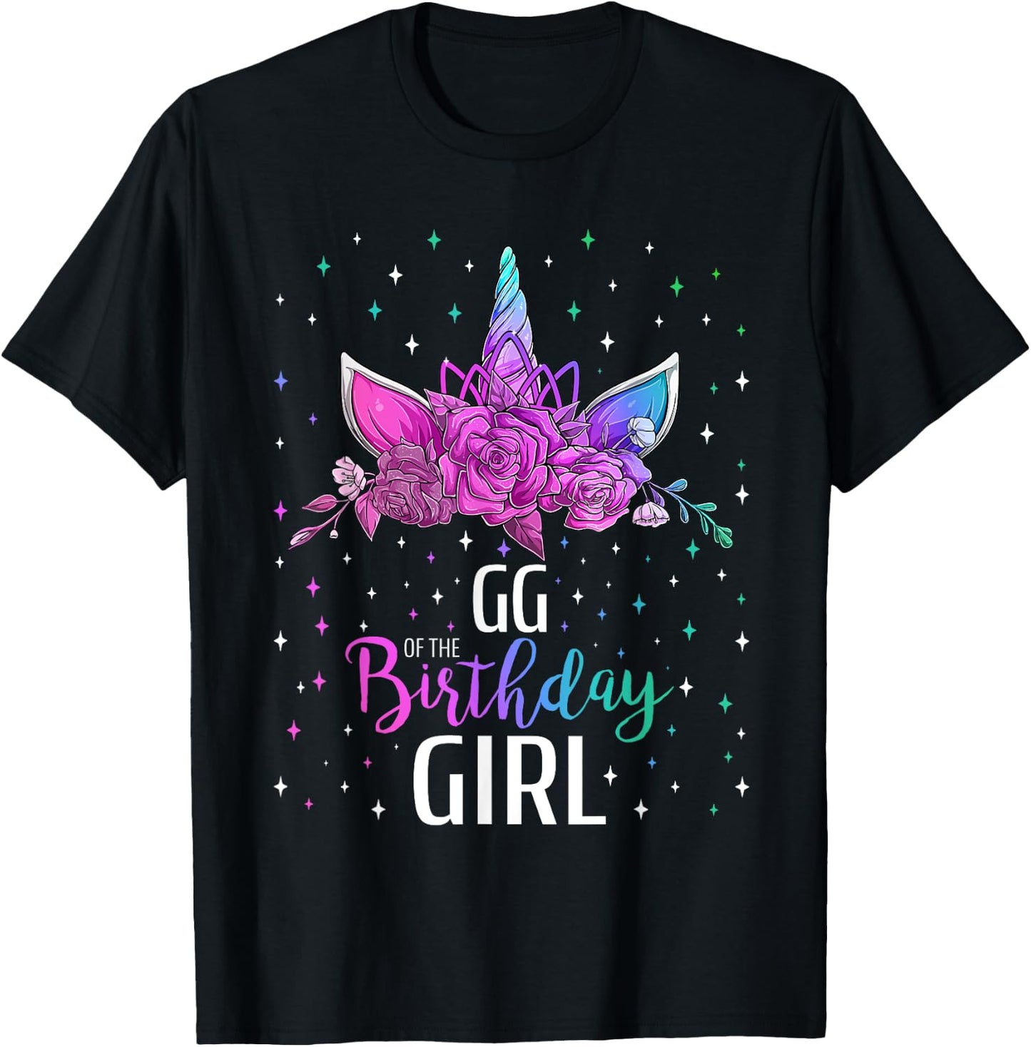 GG Of The Birthday Girl Unicorn Bday Party T-Shirt - T-Shirt | Black