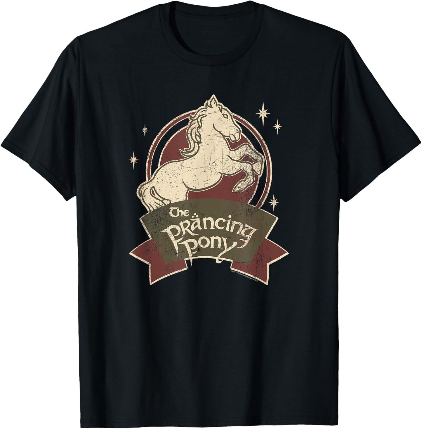 The Lord Of The Rings -Adults , Black, Small, Short Sleeve, Regular Fit, Modern, The Prancing Pony Bree Logo T-Shirt - T-Shirt | Black