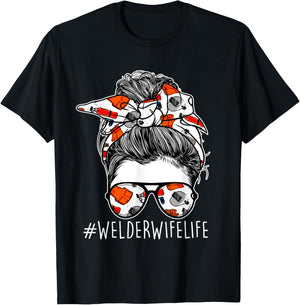 Welder Wife Life - Women Welding Steel Worker Construction T-Shirt - T-Shirt | Black