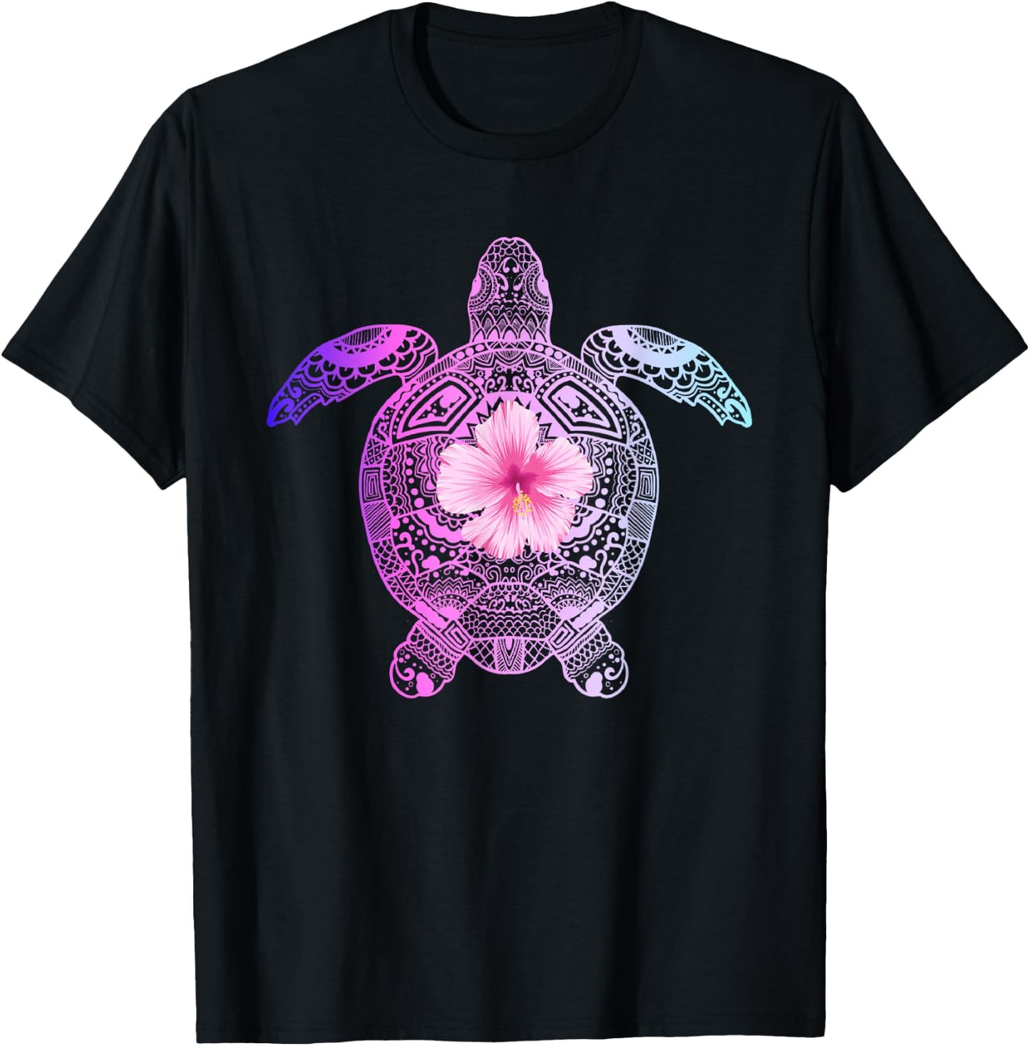 Hawaiian Tie Dye Sea Turtle, Hawaii and Wwomen T-Shirt - T-Shirt | Black