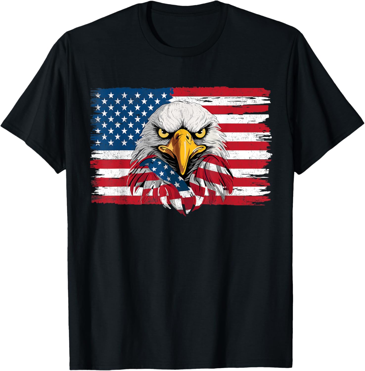 American Bald Eagle 4th Of July US Flag Patriotic Boys Men T-Shirt - T-Shirt | Black