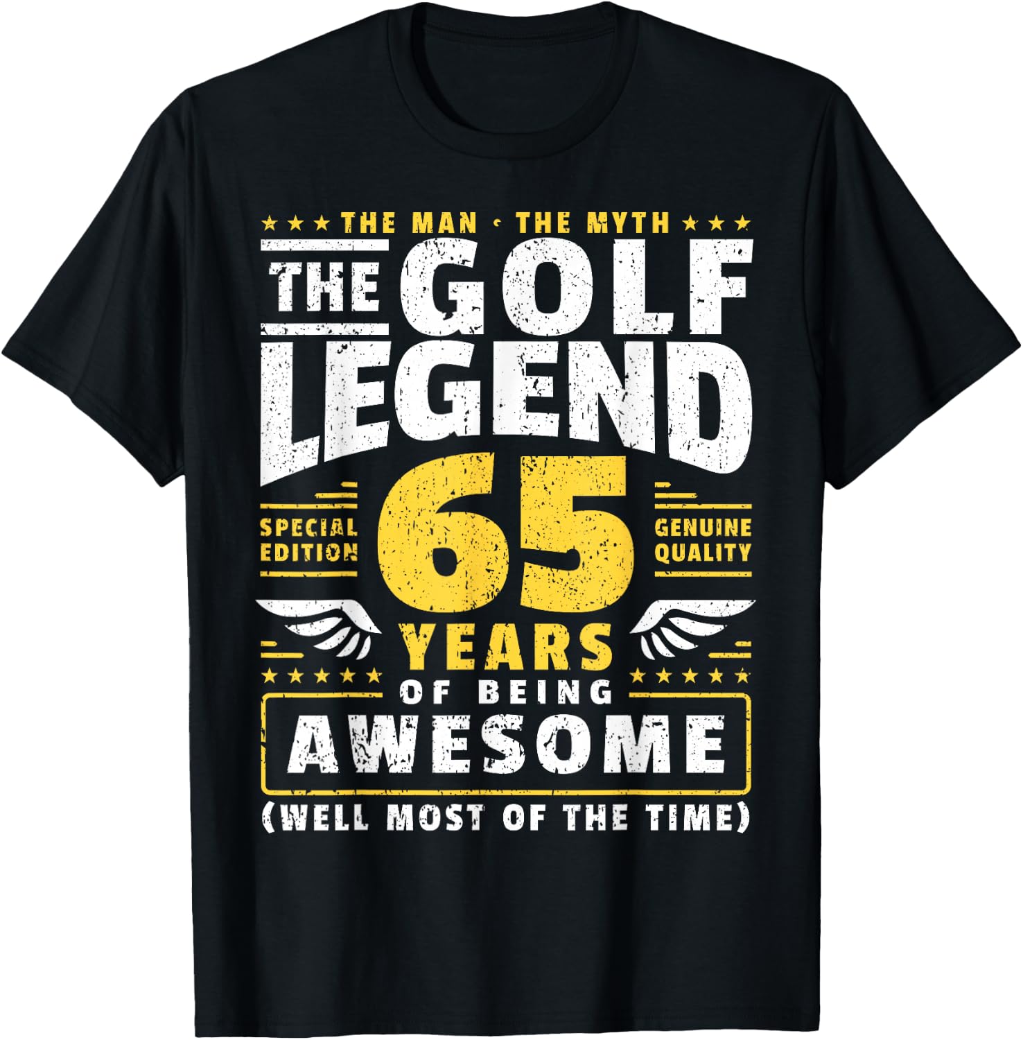 65th Birthday Golf Player 65 Years Old Golfer T-Shirt - T-Shirt | Black