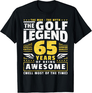 65th Birthday Golf Player 65 Years Old Golfer T-Shirt - T-Shirt | Black
