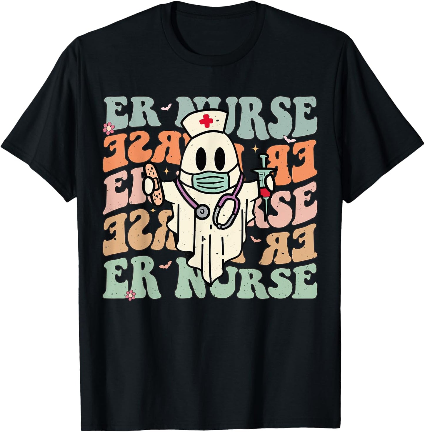 Groovy Emergency Room Nurse Funny Halloween Costume ER Nurse T-Shirt - T-Shirt | Black