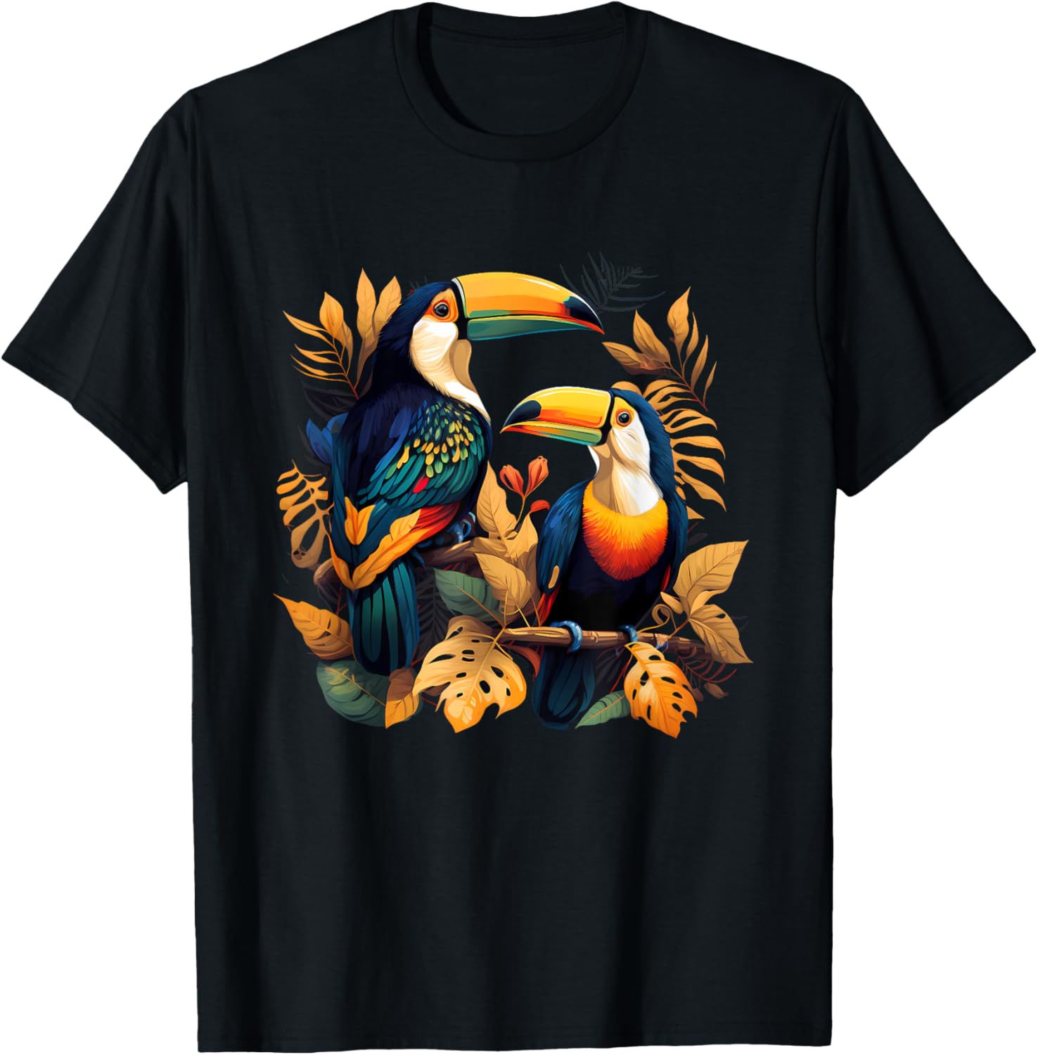 Toucan Birds Design Animal Jungle Lovers Men Women Kids T-Shirt - T-Shirt | Black
