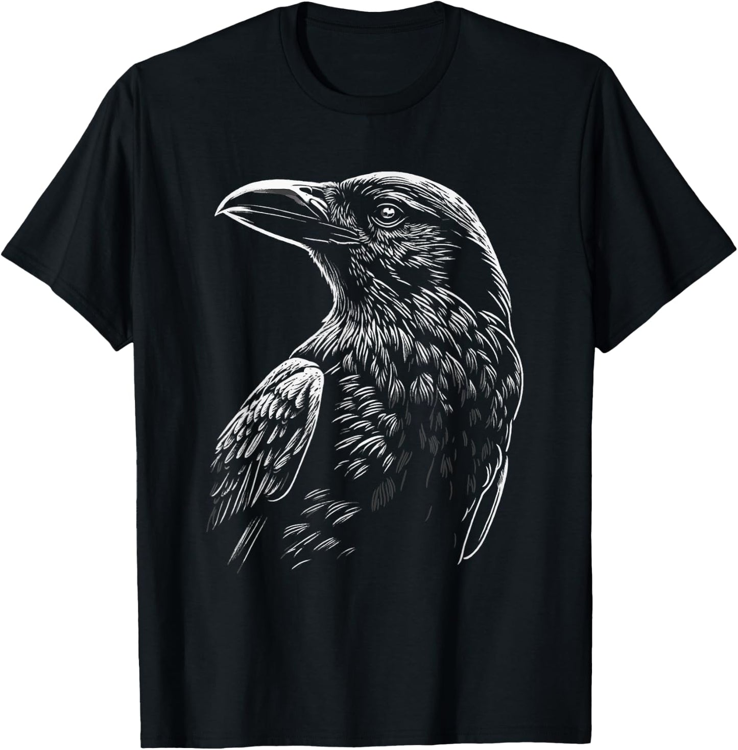 Mystical Raven Bird Occult Symbolism Nature Witch Motif T-Shirt - T-Shirt | Black
