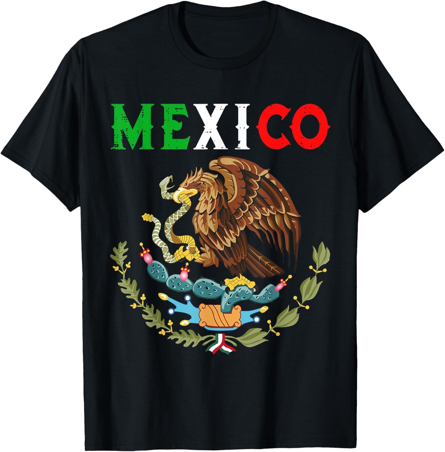 Independence Mexican Day Mexico Eagle Mexico Viva Mexico T-Shirt - T-Shirt | Black