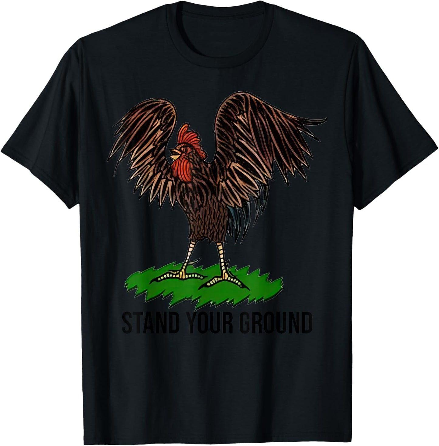 Stand Your Ground Chicken Funny Christmas T-Shirt - T-Shirt | Black