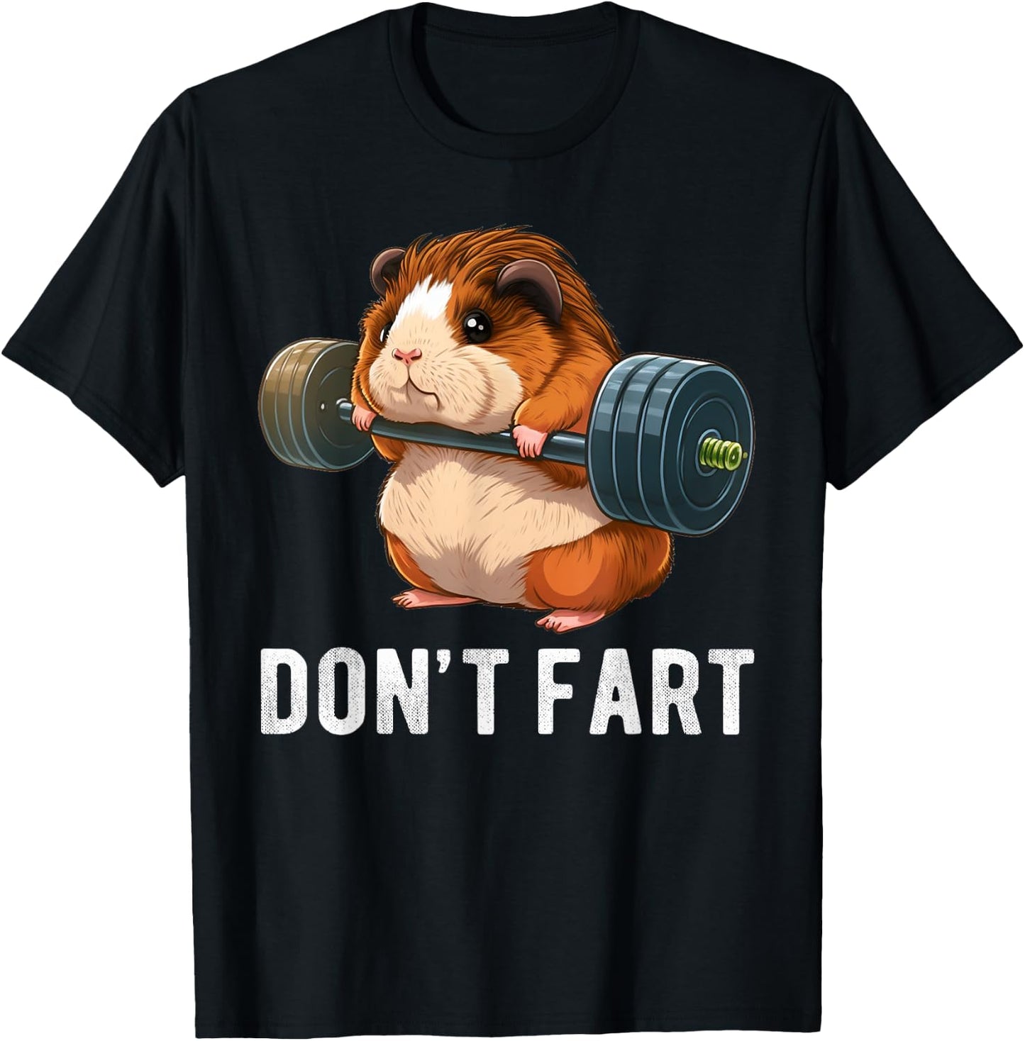 Guinea Pig Weight Lifting Gym Fitness Workout Funny T-Shirt - T-Shirt | Black