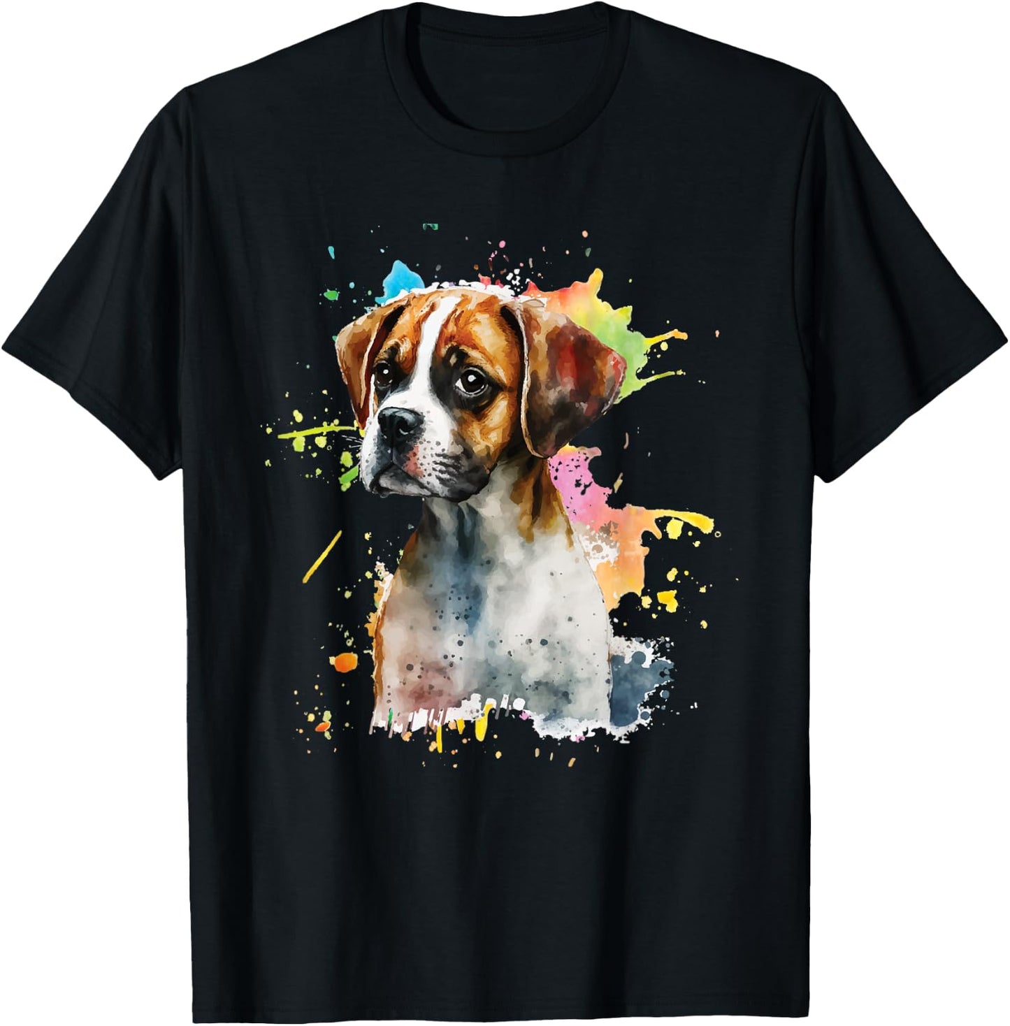 Splatter Boxer Dog - Dog Puppy Veterinarian Animal Breeder T-Shirt - T-Shirt | Black