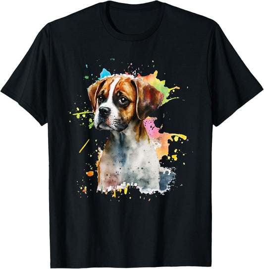 Splatter Boxer Dog - Dog Puppy Veterinarian Animal Breeder T-Shirt - T-Shirt | Black