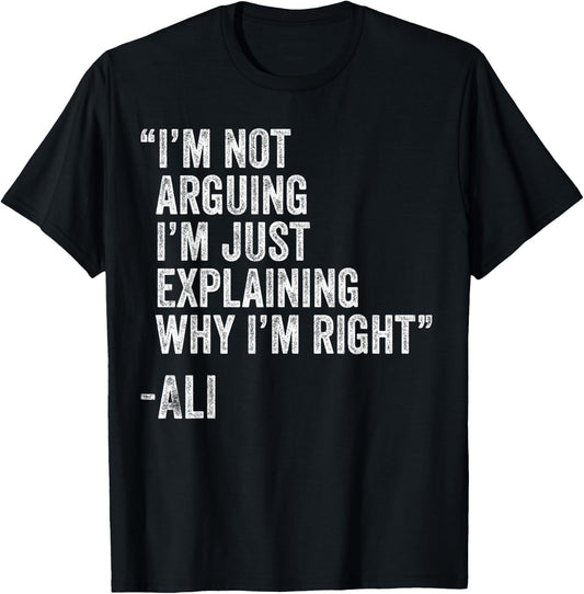 Ali Quote Funny Birthday Custom Name Idea Engineer T-Shirt - T-Shirt | Black