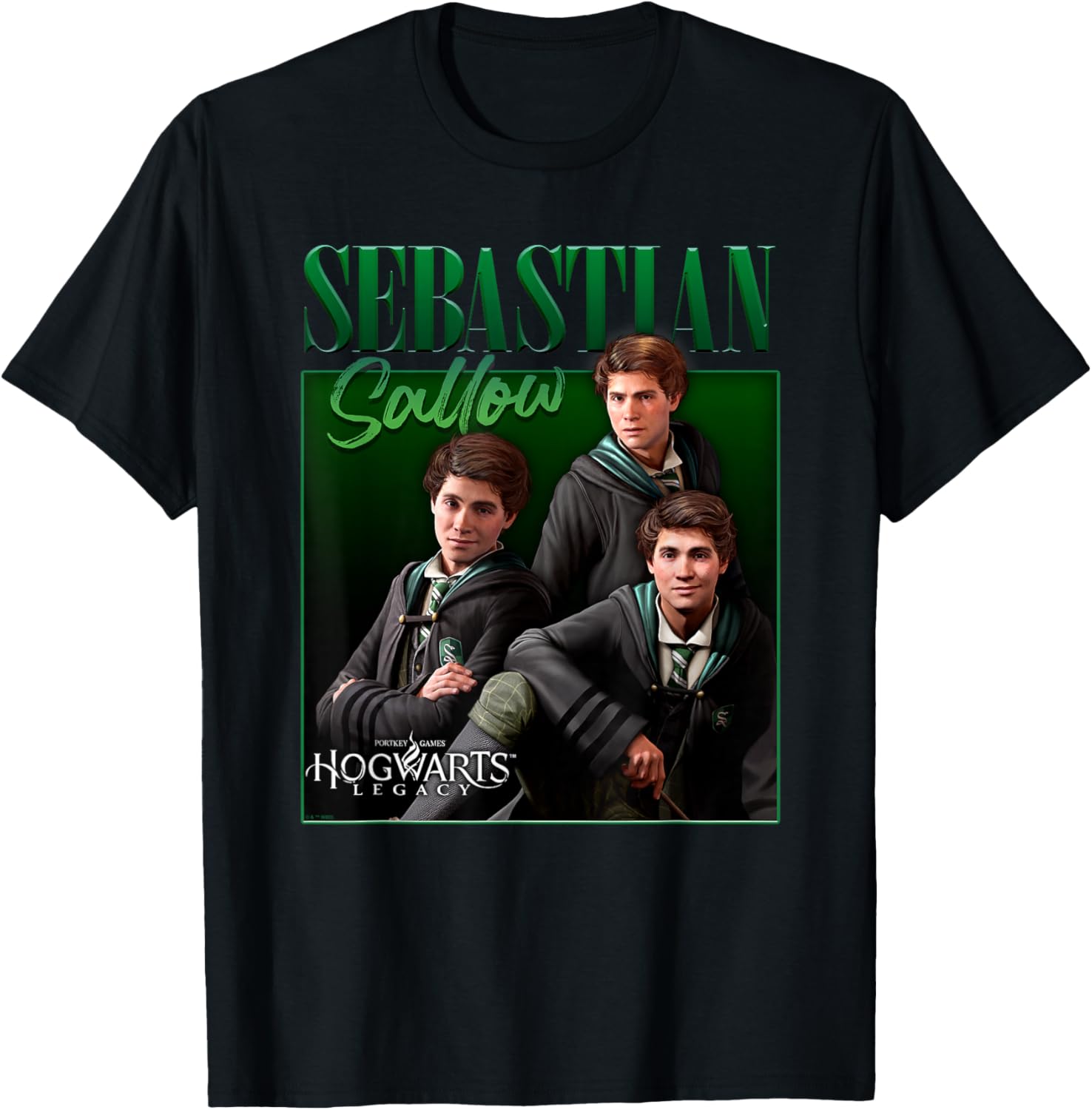 Harry Potter Hogwarts Legacy Sebastian Sallow collage T-Shirt - T-Shirt | Black