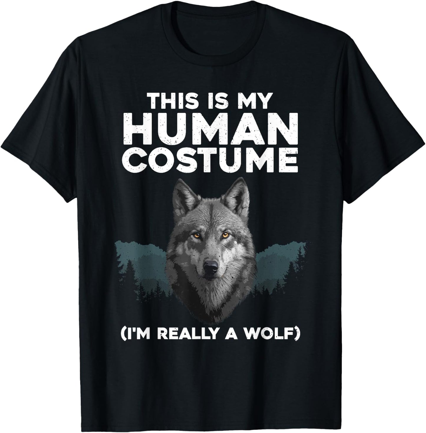 Funny Wolf Design Women Boys Girls Kids Wolf Lovers T-Shirt - T-Shirt | Black