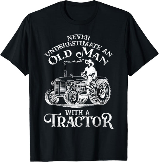 Funny Farmer Farm Tractor Farming Truck Lovers Humor Outfit T-Shirt - T-Shirt | Black