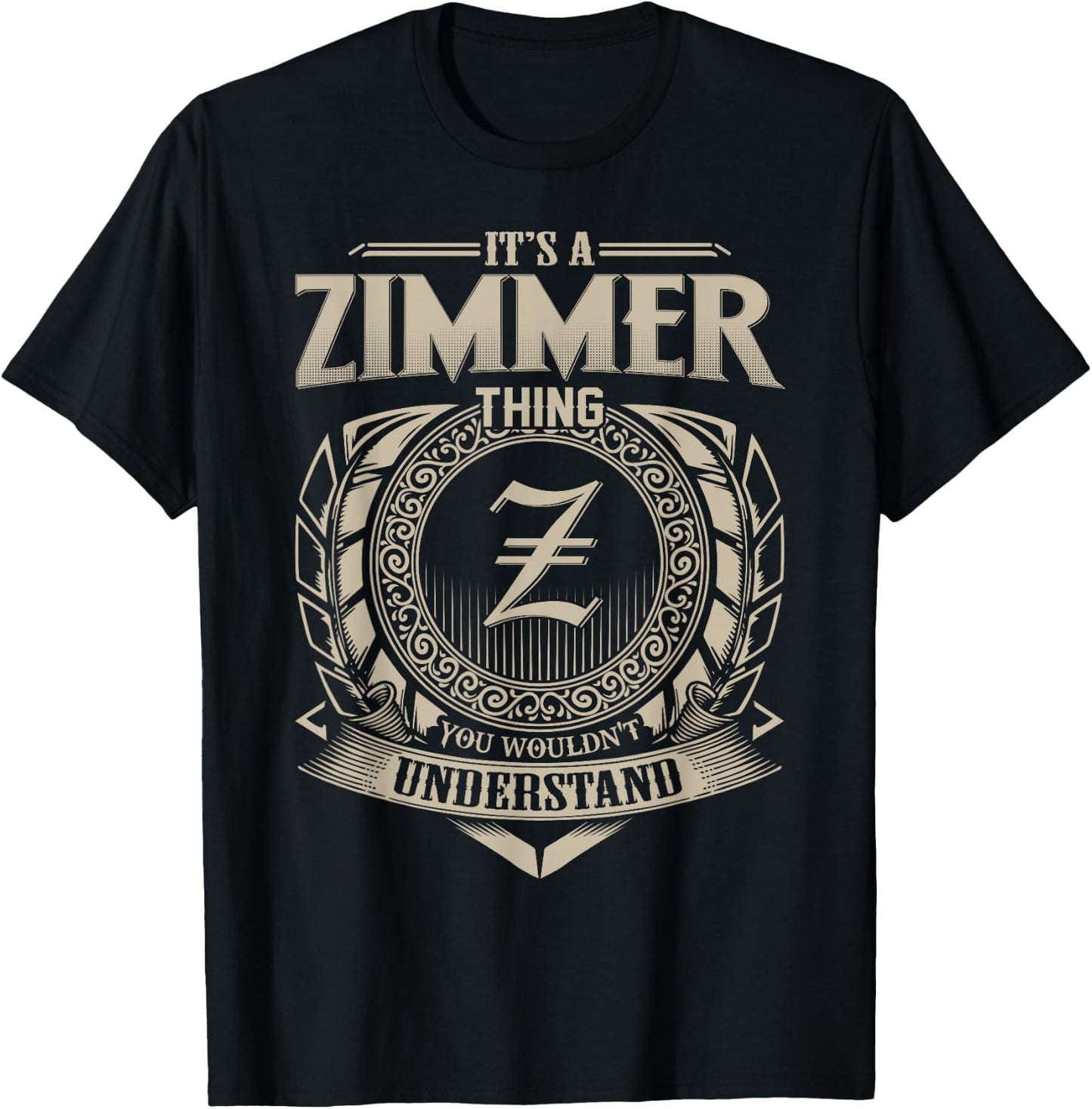 Vintage Classic ZIMMER Family Apparels -Adults & Kids Black Small T-Shirt - T-Shirt | Black