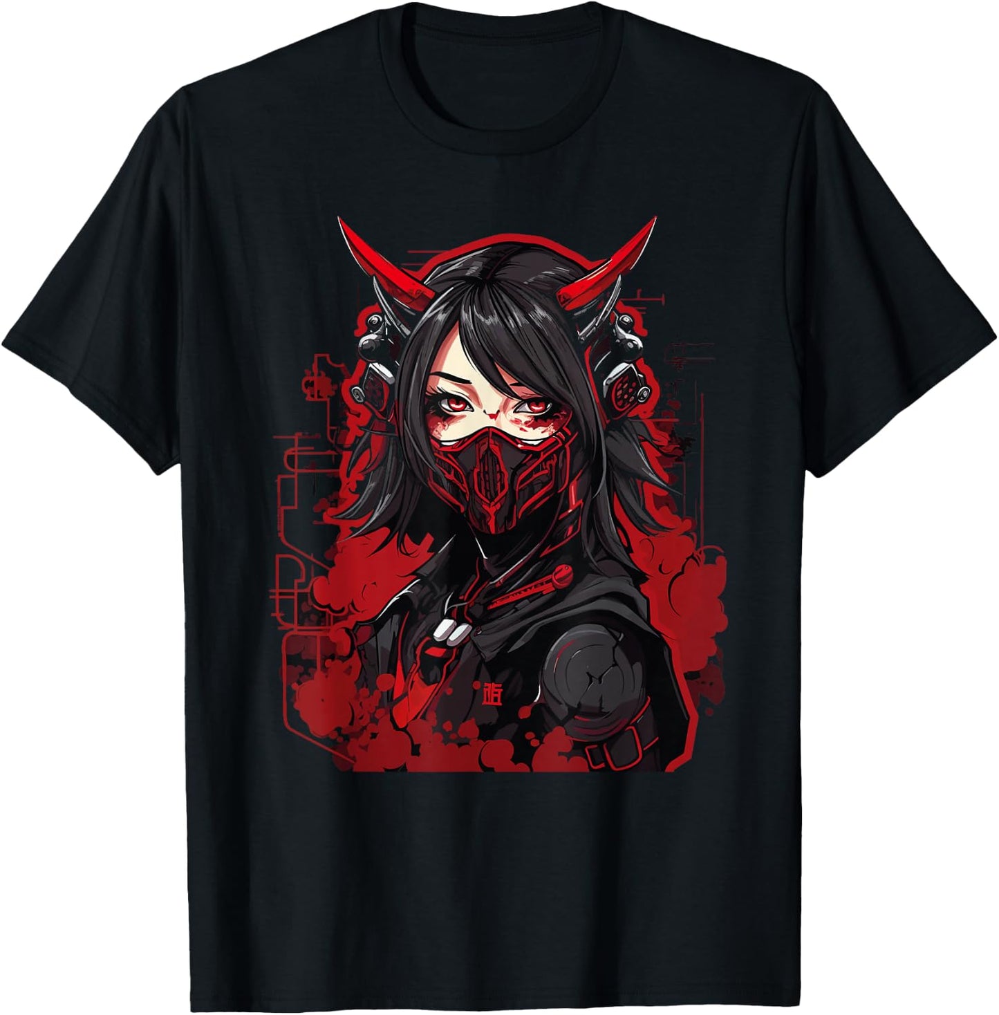 Anime Girl Gothic Waifu Japanese Aesthetic Kawaii Otaku T-Shirt - T-Shirt | Black