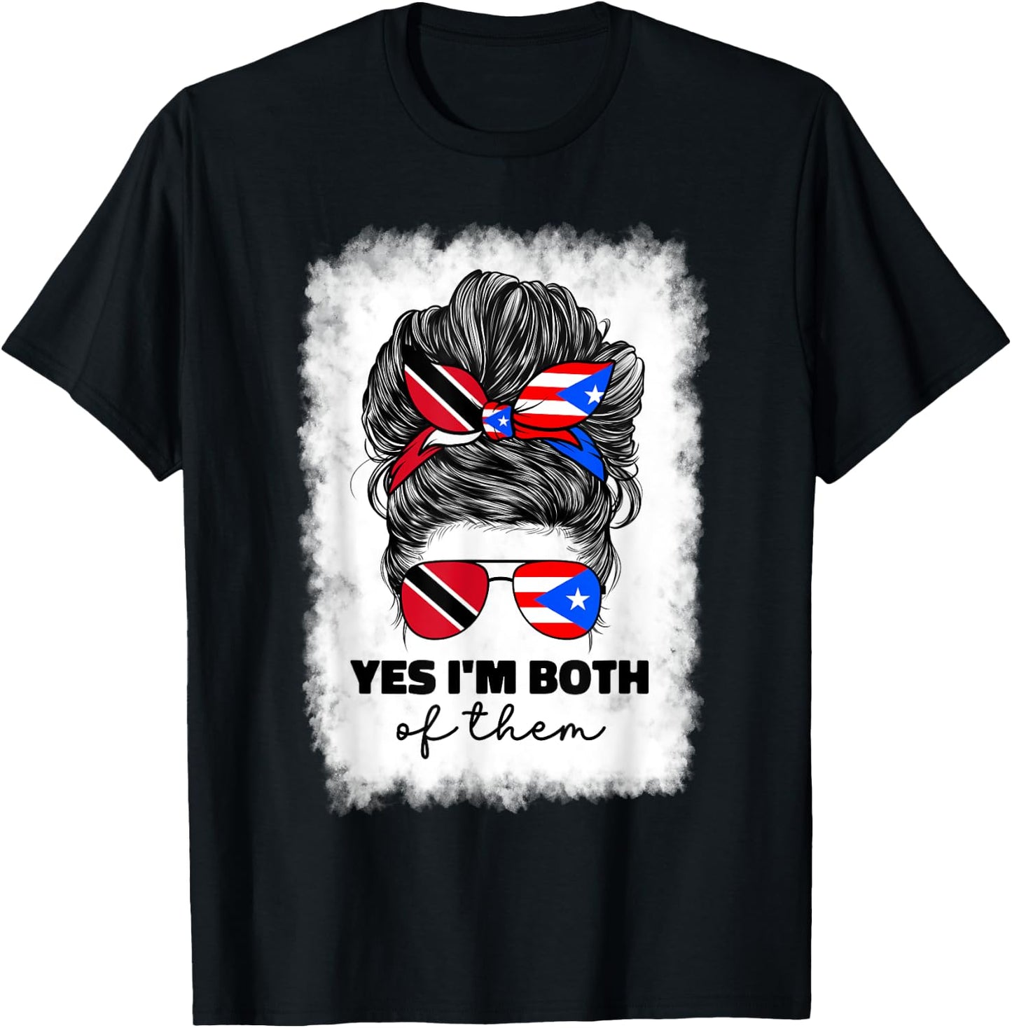 Trinidad And Puerto Rican Rico Flag Trinidadian Girl Women T-Shirt - T-Shirt | Black