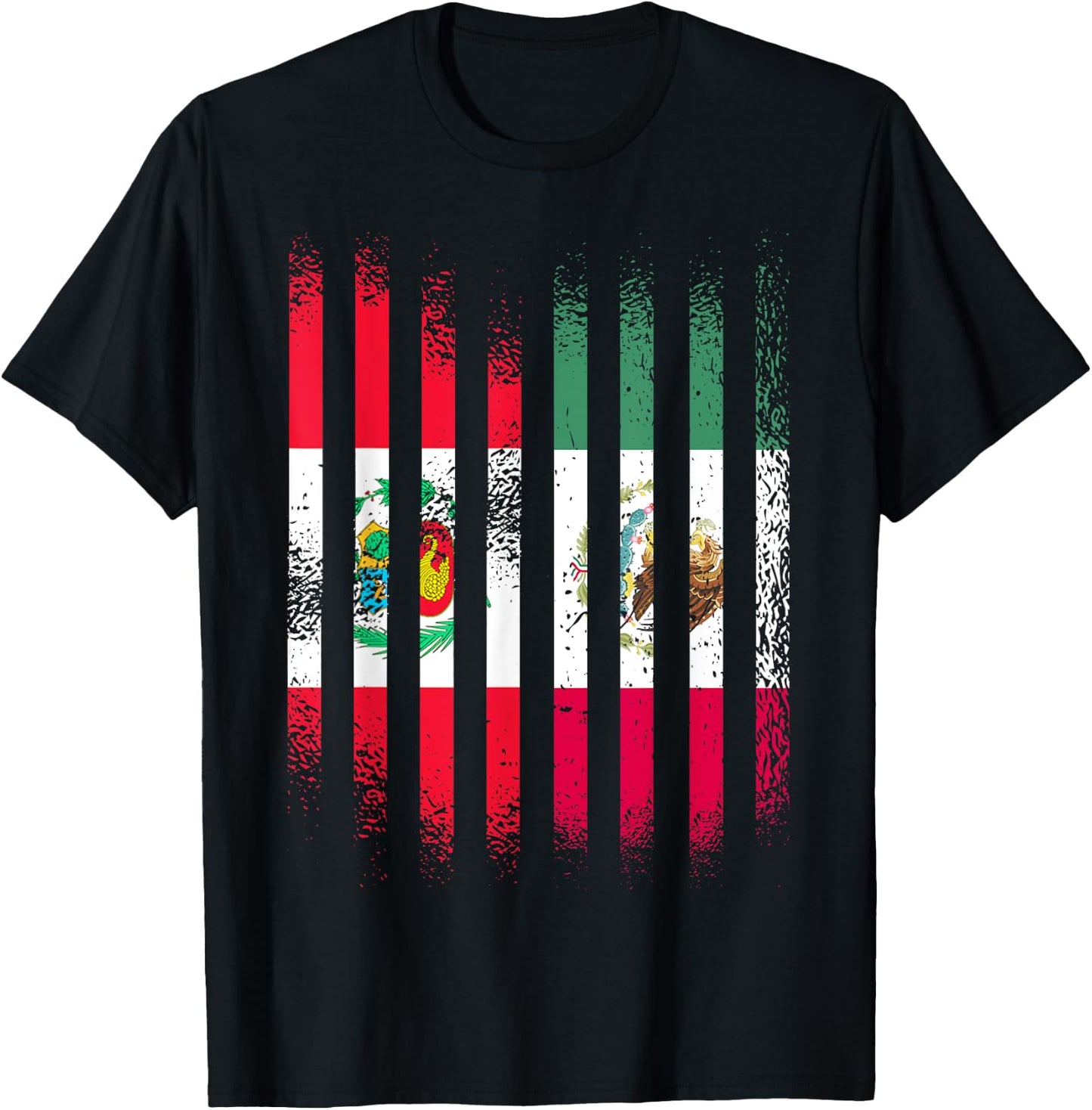 Peru Flag Mexico Grown Country Flags Stripes T-Shirt - T-Shirt | Black