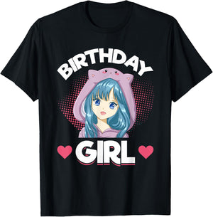 Anime Manga Birthday Girl Birthday T-Shirt - T-Shirt | Black