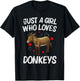 Funny Donkey Design Girls Mule Animal Farming T-Shirt - T-Shirt | Black