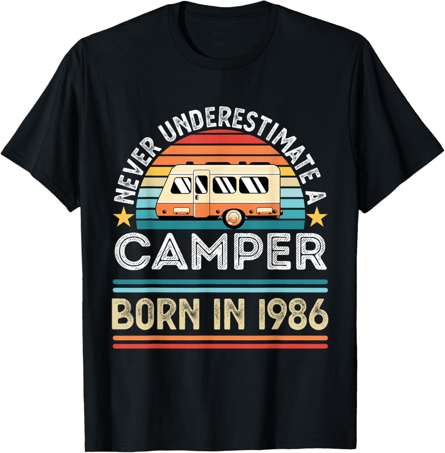 Camper born 1986 40th Birthday RV Motorhome Gifts T-Shirt - T-Shirt | Black