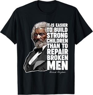 Build Strong Children Frederick Douglass Freedom Quote T-Shirt - T-Shirt | Black