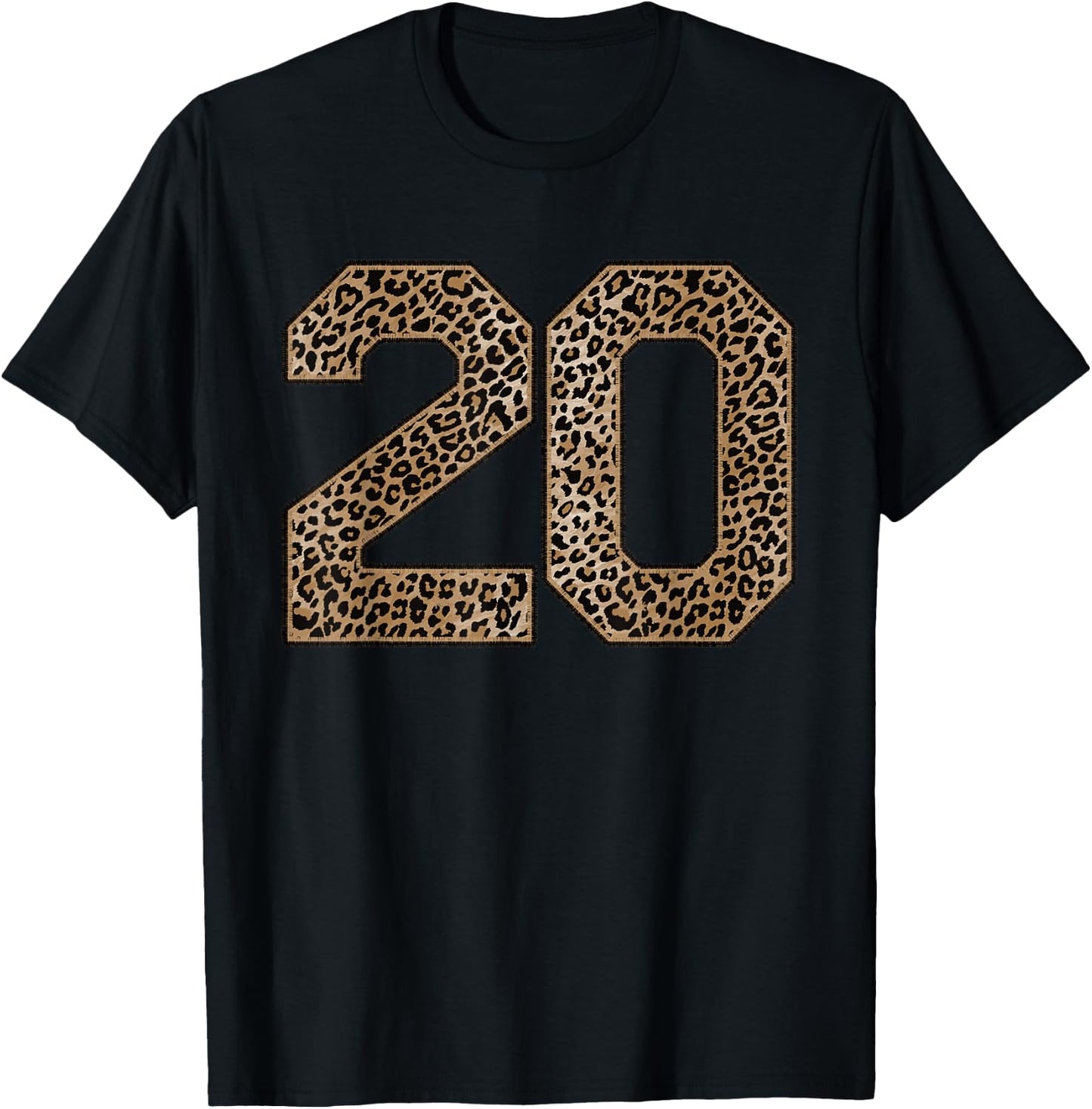 Leopard Number 20 Athlete Sports Jersey Supporter Fanwear T-Shirt - T-Shirt | Black