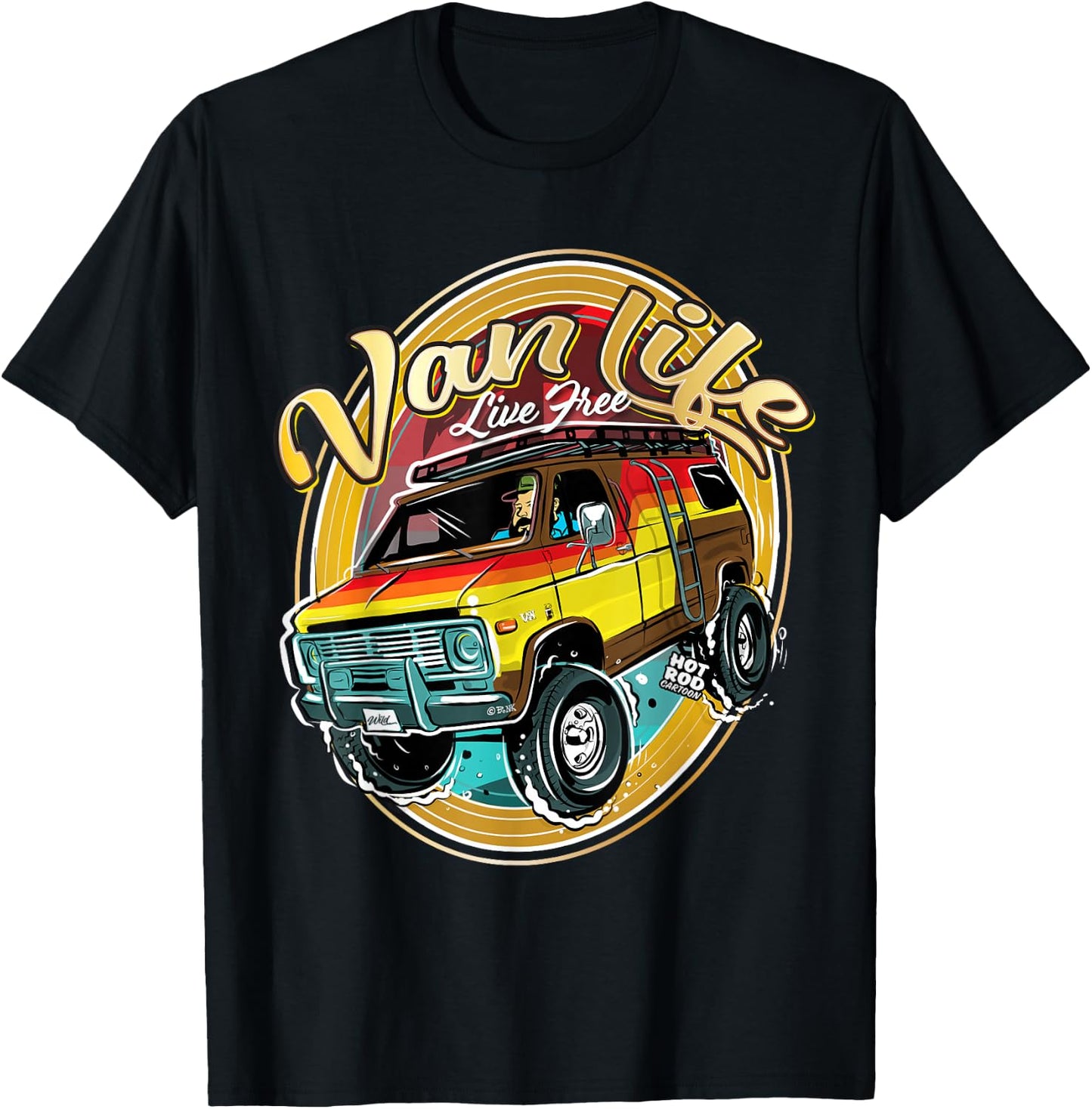 Retro Van Life T-Shirt - T-Shirt | Black