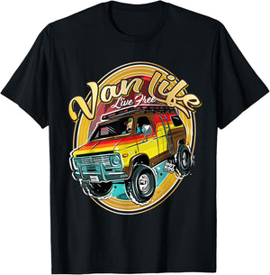 Retro Van Life T-Shirt - T-Shirt | Black