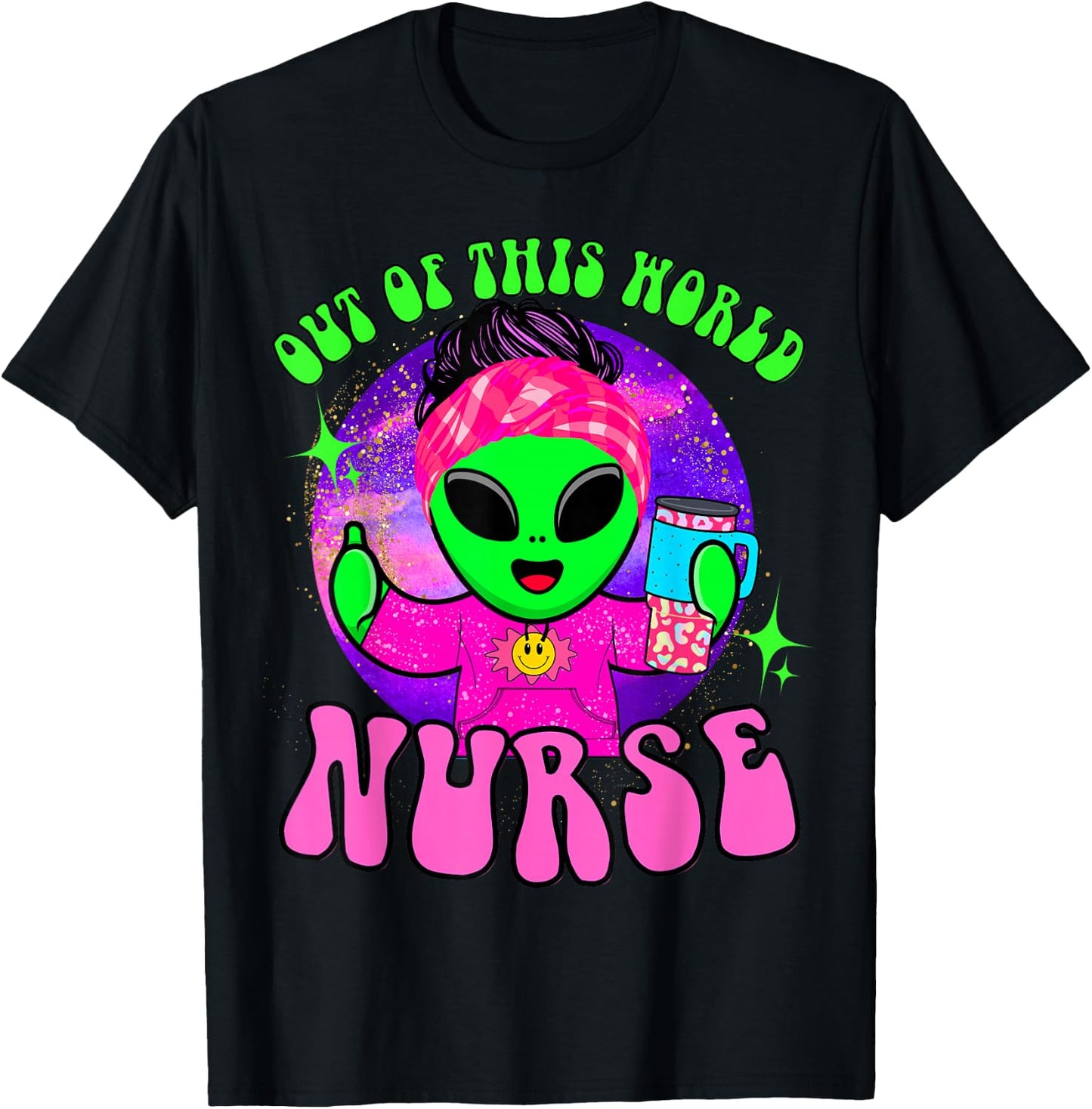 Out of this world funny alien space nurse nursing RN medical T-Shirt - T-Shirt | Black