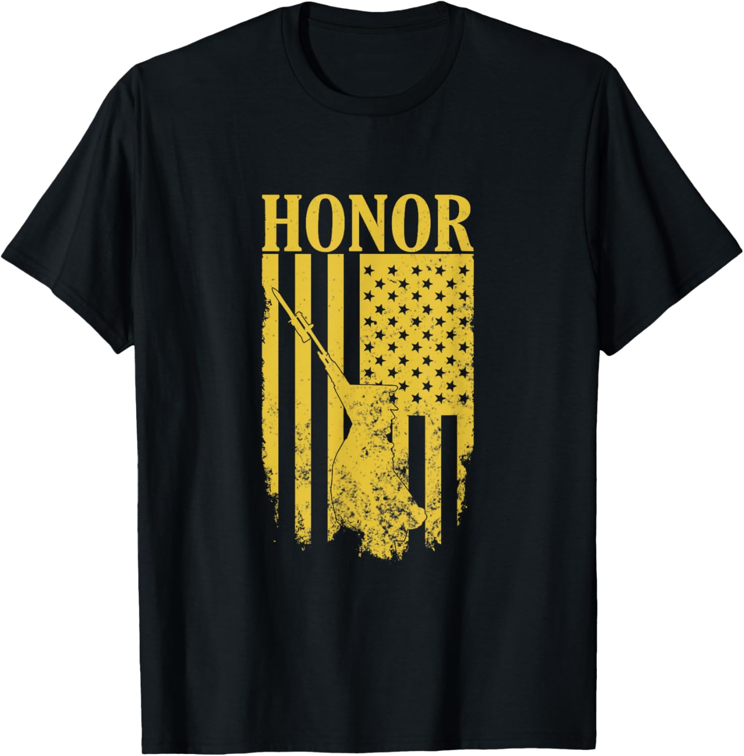 Military Army Flag America Honor Tomb of the Unknown Soldier T-Shirt - T-Shirt | Black