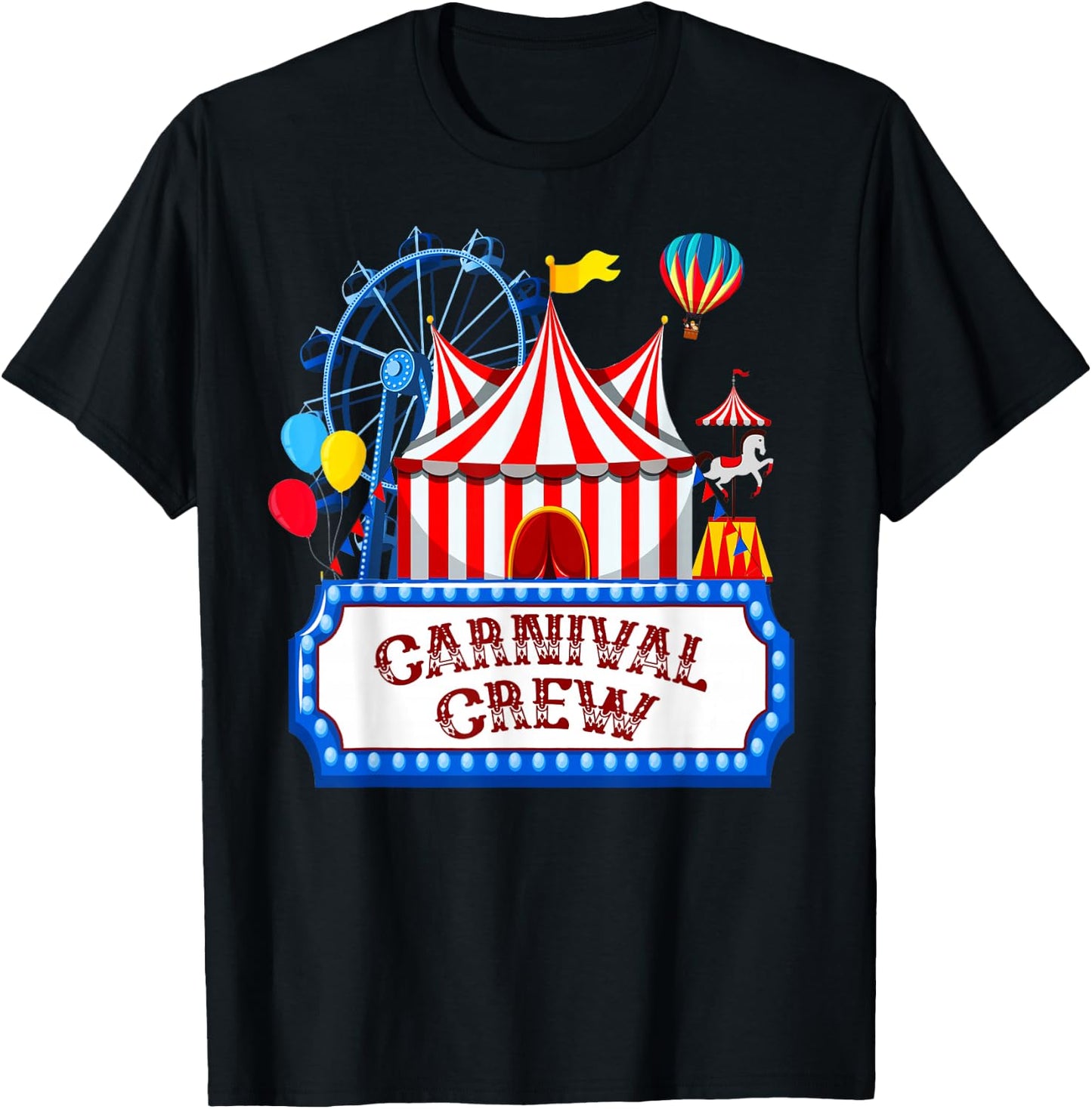 Carnival Crew for Birthday Theme Party Matching Family T-Shirt - T-Shirt | Black