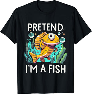 Pretend I'm A Fish Funny Design - Pretend Im a Fish for kids T-Shirt - T-Shirt | Black