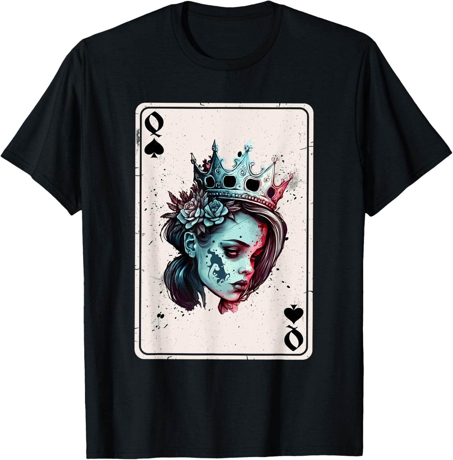 Queen of Spades Horror Card Game Creepy Queen of Spades T-Shirt - T-Shirt | Black