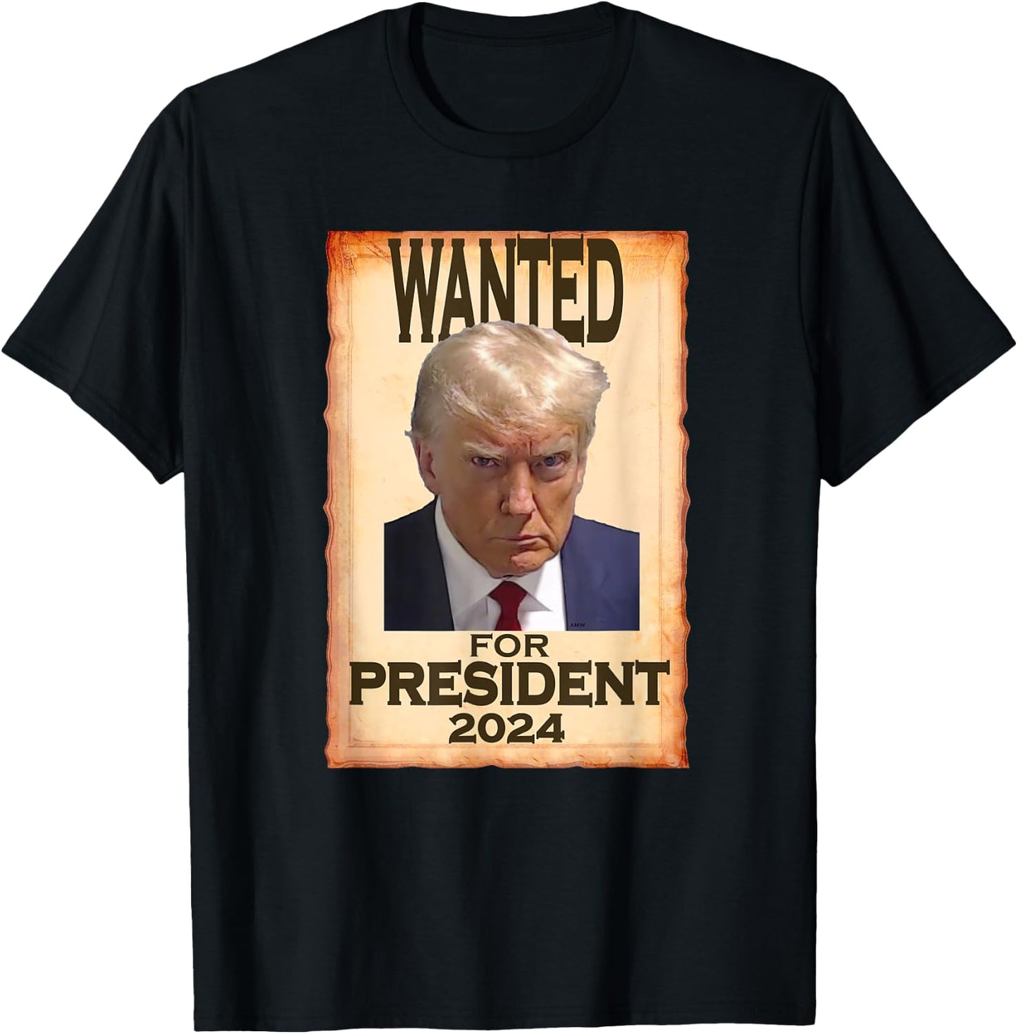 Trump Mugshot Wanted for President 2024 (c) T-Shirt - T-Shirt | Black