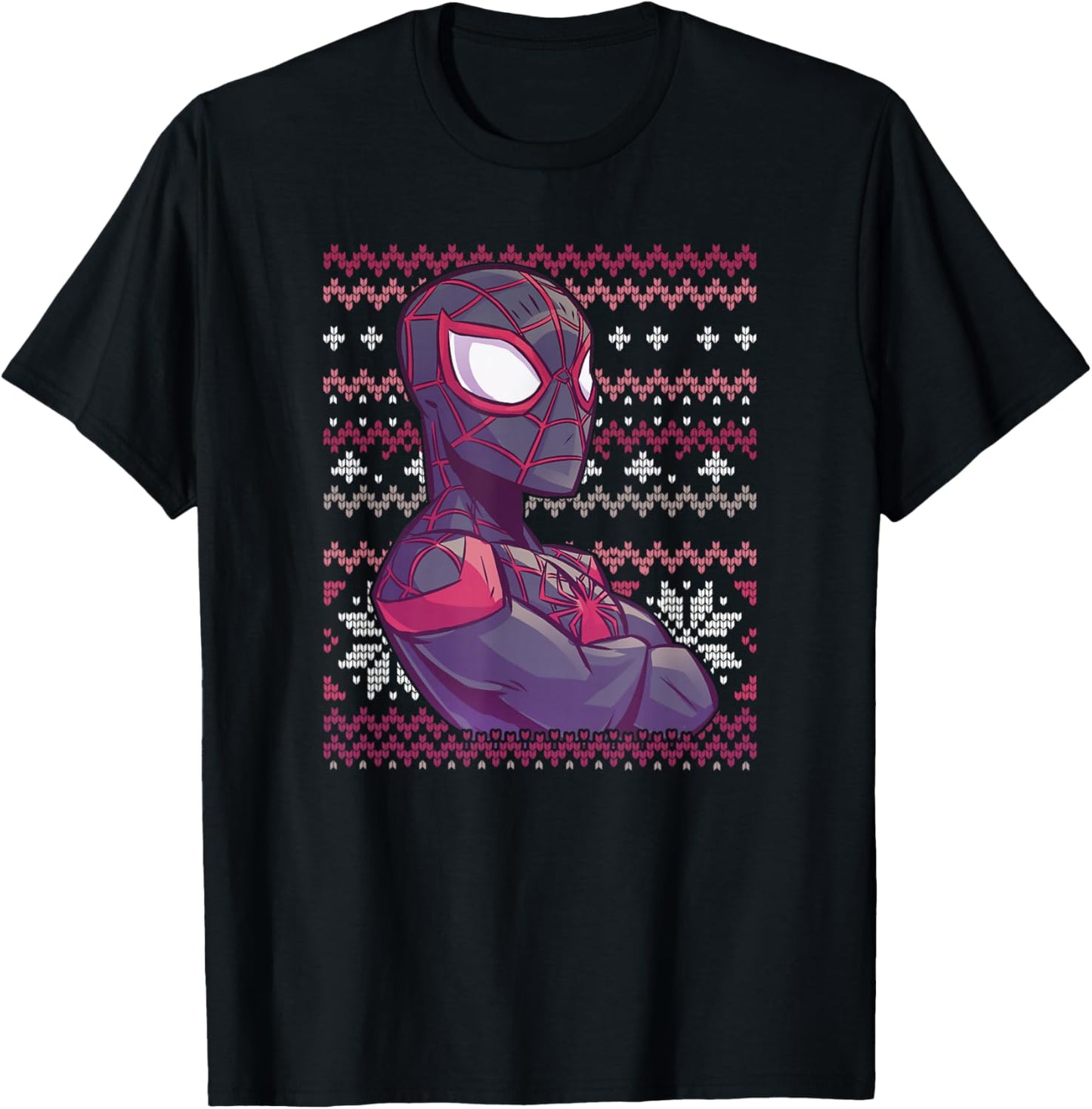 Marvel Miles Morales Ugly Sweater T-Shirt - T-Shirt | Black