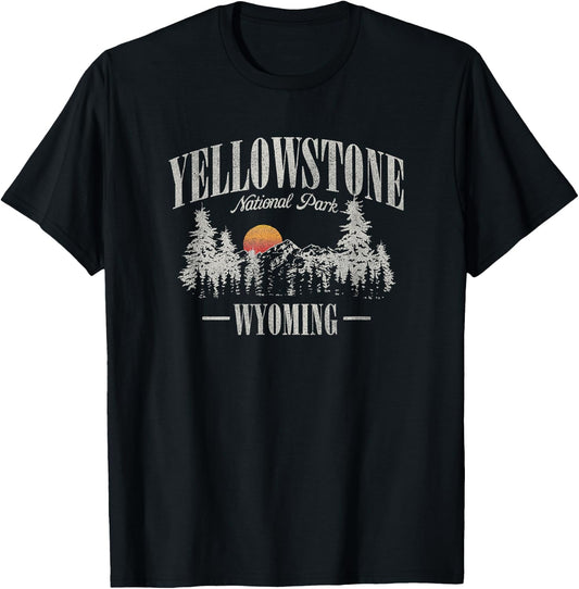 Yellowstone National Park Shirt Destinations -Adults Black Cotton 60% Polyester 40% Short Sleeve Classic Fit Small T-Shirt - T-Shirt | Black