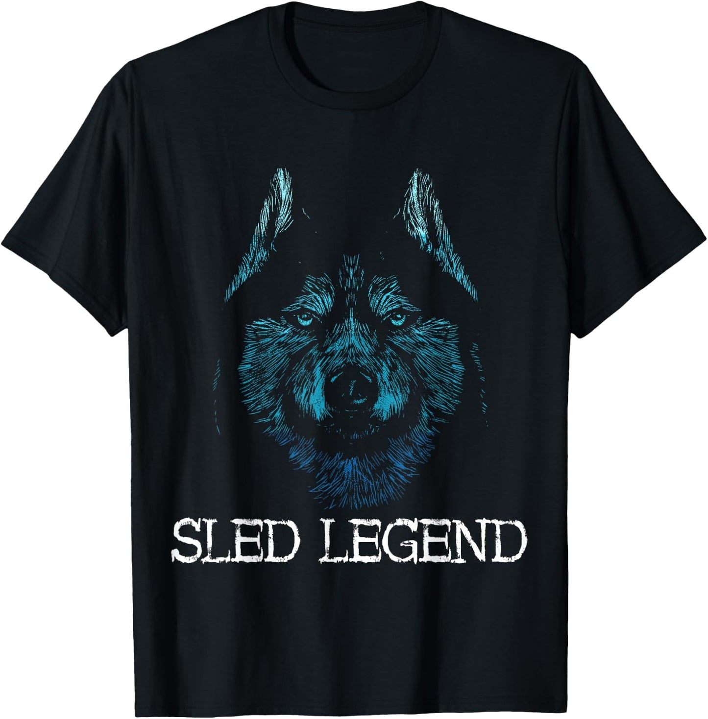 Sled Dog Husky Dog Sled Legend Alaska Winter Mushing Sleigh T-Shirt - T-Shirt | Black