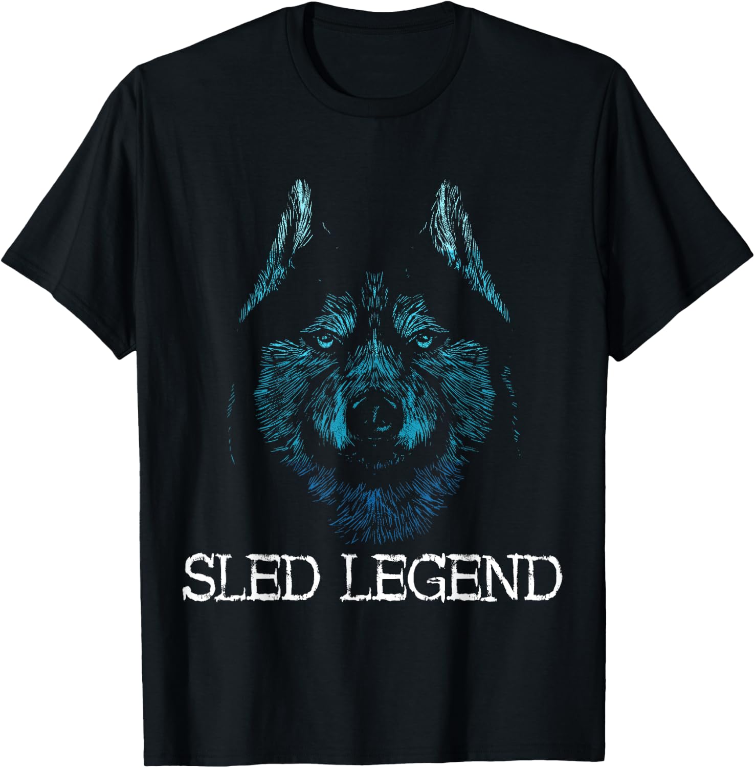 Sled Dog Husky Dog Sled Legend Alaska Winter Mushing Sleigh T-Shirt - T-Shirt | Black