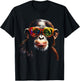 Monkey Sunglasses Animal Zoo Colourful Art Monkey T-Shirt - T-Shirt | Black