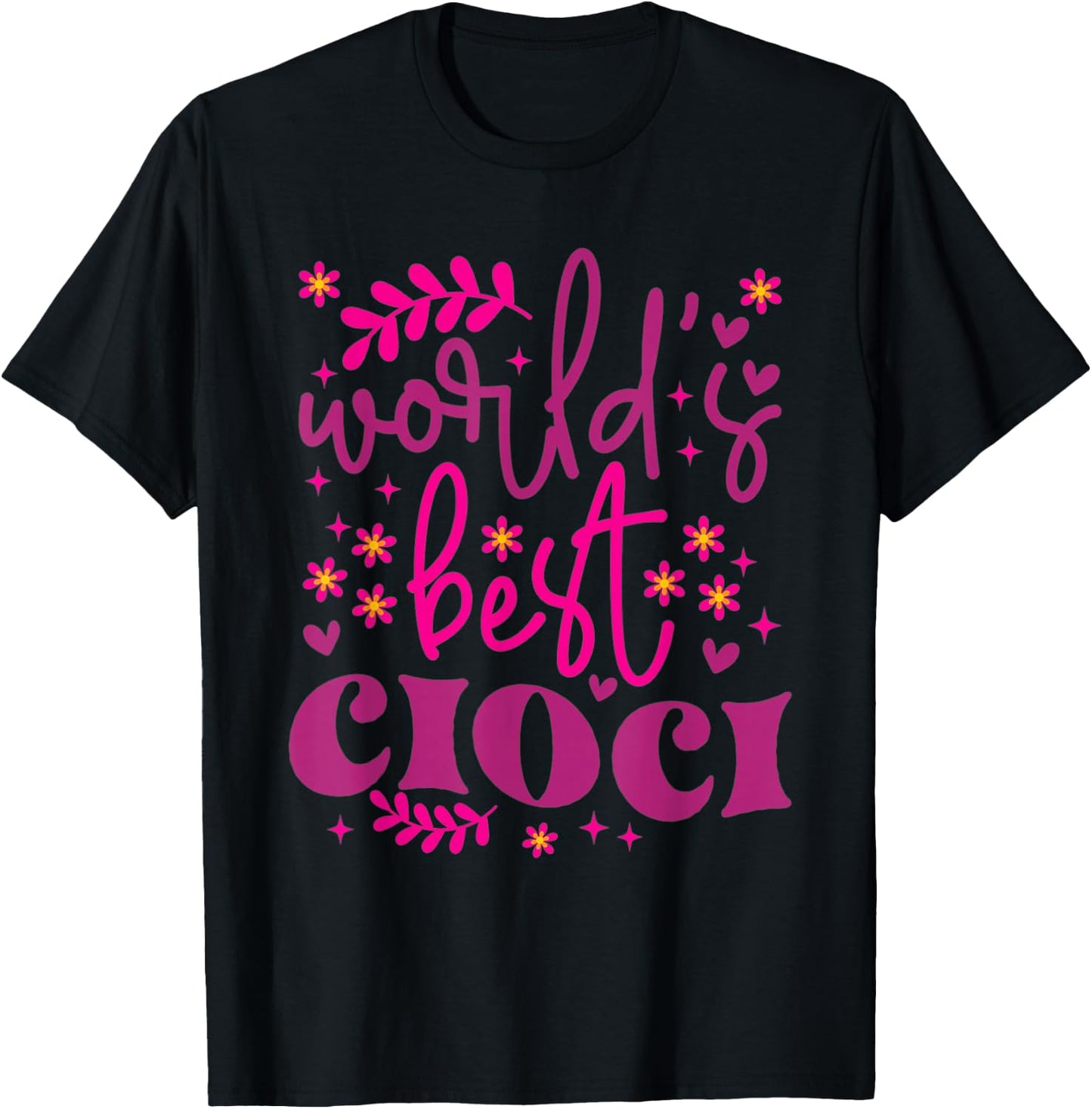 Ciocia Polish Aunt Funny Cute Great Aunt Pink Flowers Purple T-Shirt - T-Shirt | Black