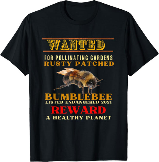 Endangered Rusty Patched Bumblebee Needs Help Or Go Extinct T-Shirt - T-Shirt | Black