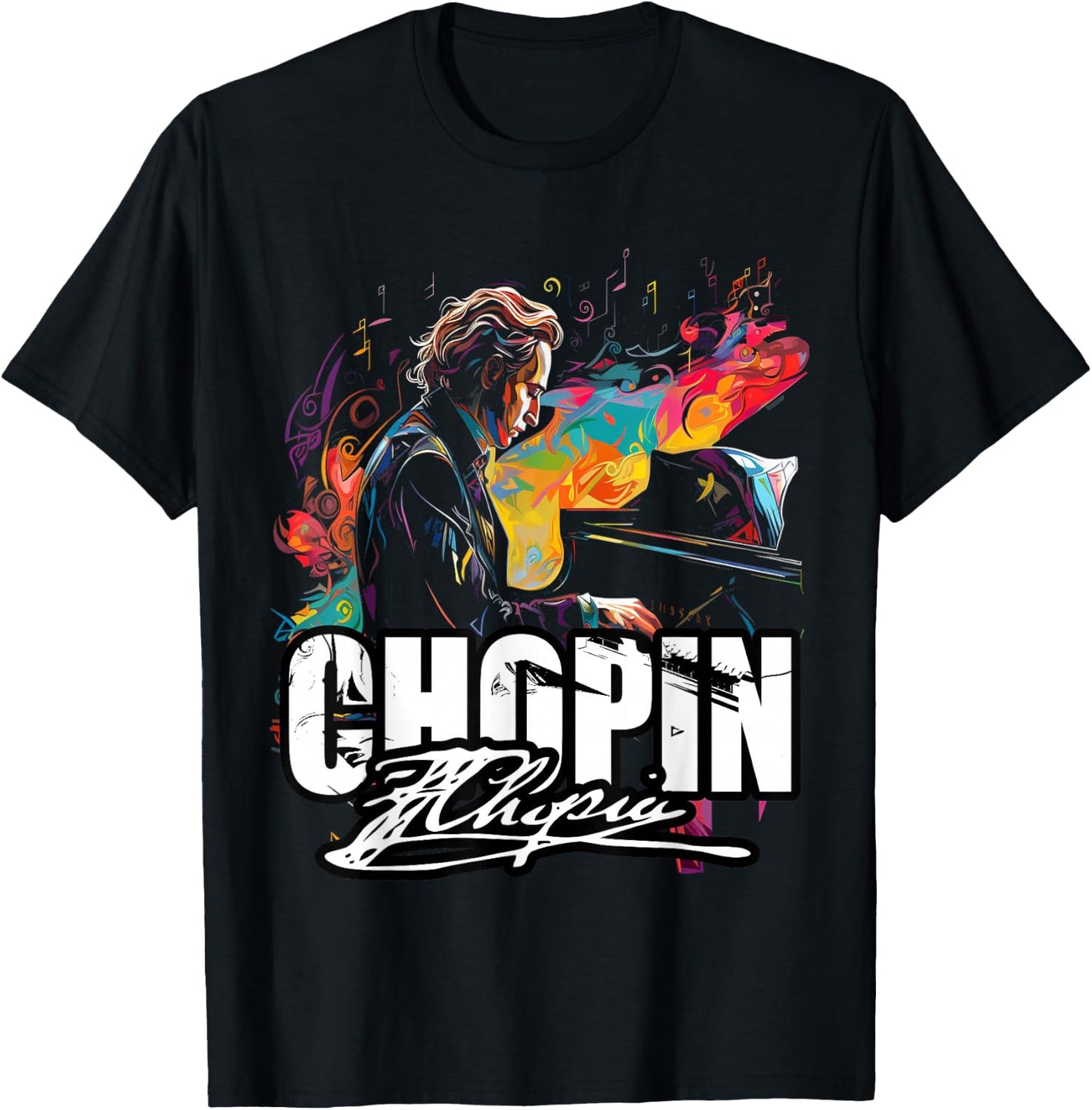 RhapsodyReveries Classical Music Piano Frederic Chopin T-Shirt - T-Shirt | Black